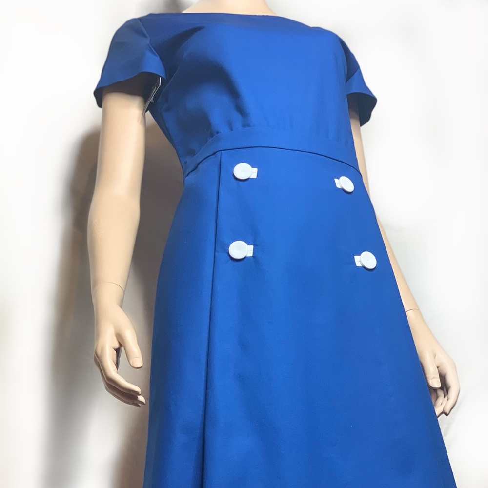 MOSCHINO WHITE BUTTON BLUE DRESS (final price)